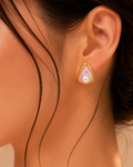 Pearl Teardrop Shell Stud Earrings