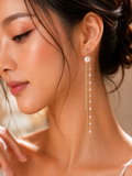 Pearl Diamond Waterfall Earrings